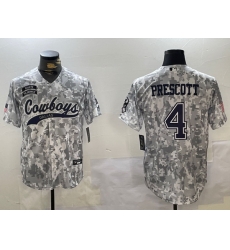 Men Dallas Cowboys 4 Dak Prescott 2024 Arctic Camo Salute To Service Stitched Baseball Jersey Men Dallas Cowboys 4 Dak Prescott 2024 Arctic Camo Salute To Service Stitched Baseball Jersey