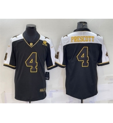 Men Dallas Cowboys 4 Dak Prescott Black Gold Thanksgiving With Patch Stitched Jersey Men Dallas Cowboys 4 Dak Prescott Black Gold Thanksgiving With Patch Stitched Jersey