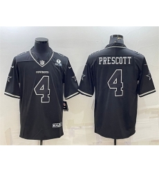 Men Dallas Cowboys 4 Dak Prescott Black With 1960 Patch Limited Stitched Football Jersey Men Dallas Cowboys 4 Dak Prescott Black With 1960 Patch Limited Stitched Football Jersey