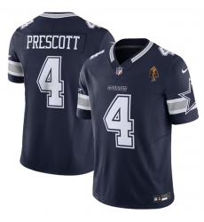Men Dallas Cowboys 4 Dak Prescott Navy 2023 F U S E With Walter Payton Patch Vapor Limited Stitched Football Jersey Men Dallas Cowboys 4 Dak Prescott Navy 2023 F U S E With Walter Payton Patch Vapor Limited Stitched Football Jersey