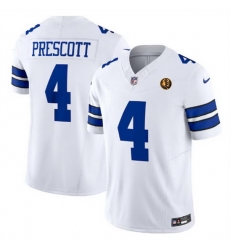 Men Dallas Cowboys 4 Dak Prescott White 2023 F U S E With John Madden Patch Vapor Limited Stitched Football Jersey Men Dallas Cowboys 4 Dak Prescott White 2023 F U S E With John Madden Patch Vapor Limited Stitched Football Jersey