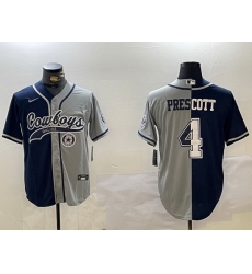 Men Dallas Cowboys 4 grey Team With Patch Cool Base Stitched Baseball Jersey 3 Men Dallas Cowboys 4 grey Team With Patch Cool Base Stitched Baseball Jersey 3