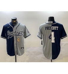 Men Dallas Cowboys 4 grey Team With Patch Cool Base Stitched Baseball Jersey 6 Men Dallas Cowboys 4 grey Team With Patch Cool Base Stitched Baseball Jersey 6