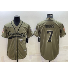 Men Dallas Cowboys 7 Trevon Diggs 2022 Olive Salute To Service Cool Base Stitched Baseball Jersey Men Dallas Cowboys 7 Trevon Diggs 2022 Olive Salute To Service Cool Base Stitched Baseball Jersey