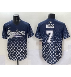 Men Dallas Cowboys 7 Trevon Diggs Navy Limited Stitched Baseball Jersey Men Dallas Cowboys 7 Trevon Diggs Navy Limited Stitched Baseball Jersey