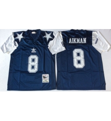 Men Dallas Cowboys 8 Troy Aikman Navy Thanksgiving M&N Throwback Jersey Men Dallas Cowboys 8 Troy Aikman Navy Thanksgiving M&N Throwback Jersey