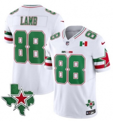Men Dallas Cowboys 88 CeeDee Lamb 2024 Mexico White F U S E Stitched Football Jersey Men Dallas Cowboys 88 CeeDee Lamb 2024 Mexico White F U S E Stitched Football Jersey
