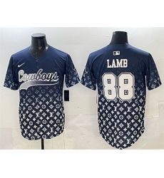 Men Dallas Cowboys 88 CeeDee Lamb Navy Limited Stitched Baseball Jersey Men Dallas Cowboys 88 CeeDee Lamb Navy Limited Stitched Baseball Jersey
