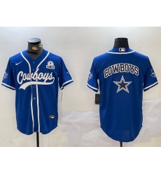 Men Dallas Cowboys Big Logo Royal With Patch Cool Base Stitched Baseball Jersey Men Dallas Cowboys Big Logo Royal With Patch Cool Base Stitched Baseball Jersey