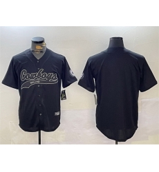 Men Dallas Cowboys Blank Black With Patch Cool Base Stitched Baseball Jersey Men Dallas Cowboys Blank Black With Patch Cool Base Stitched Baseball Jersey
