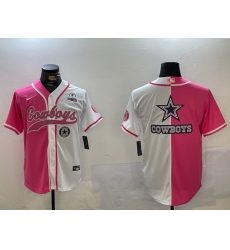 Men Dallas Cowboys big logo Red White With Patch Cool Base Stitched Baseball Jersey 5 Men Dallas Cowboys big logo Red White With Patch Cool Base Stitched Baseball Jersey 5