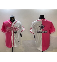 Men Dallas Cowboys big logo Red White With Patch Cool Base Stitched Baseball Jersey 7 Men Dallas Cowboys big logo Red White With Patch Cool Base Stitched Baseball Jersey 7