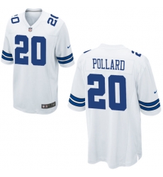 Men Nike Cowboys #20 Tony Pollard White Game Stitched NFL Jersey Men Nike Cowboys #20 Tony Pollard White Game Stitched NFL Jersey
