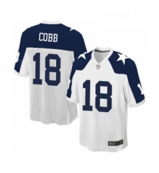 Mens Dallas Cowboys 18 Randall Cobb Game White Throwback Alternate Football Jersey Mens Dallas Cowboys 18 Randall Cobb Game White Throwback Alternate Football Jersey