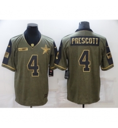 Men's Dallas Cowboys #4 Dak Prescott Gold 2021 Salute To Service Limited Player Jersey Men's Dallas Cowboys #4 Dak Prescott Gold 2021 Salute To Service Limited Player Jersey