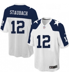 Mens Nike Dallas Cowboys 12 Roger Staubach Game White Throwback Alternate NFL Jersey Mens Nike Dallas Cowboys 12 Roger Staubach Game White Throwback Alternate NFL Jersey