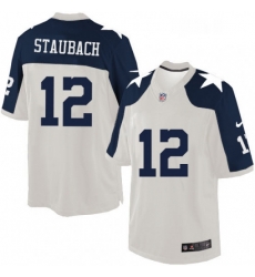 Mens Nike Dallas Cowboys 12 Roger Staubach Limited White Throwback Alternate NFL Jersey Mens Nike Dallas Cowboys 12 Roger Staubach Limited White Throwback Alternate NFL Jersey