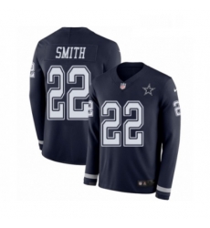 Mens Nike Dallas Cowboys 22 Emmitt Smith Limited Navy Blue Therma Long Sleeve NFL Jersey Mens Nike Dallas Cowboys 22 Emmitt Smith Limited Navy Blue Therma Long Sleeve NFL Jersey