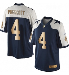 Mens Nike Dallas Cowboys 4 Dak Prescott Limited NavyGold Throwback Alternate NFL Jersey Mens Nike Dallas Cowboys 4 Dak Prescott Limited NavyGold Throwback Alternate NFL Jersey