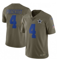 Mens Nike Dallas Cowboys 4 Dak Prescott Limited Olive 2017 Salute to Service NFL Jersey Mens Nike Dallas Cowboys 4 Dak Prescott Limited Olive 2017 Salute to Service NFL Jersey