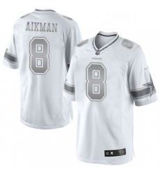 Mens Nike Dallas Cowboys 8 Troy Aikman Limited White Platinum NFL Jersey Mens Nike Dallas Cowboys 8 Troy Aikman Limited White Platinum NFL Jersey
