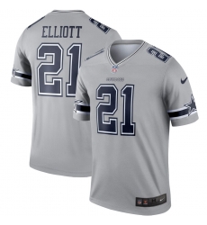 Nike Cowboys 21 Ezekiel Elliott Gray Inverted Legend Jersey Nike Cowboys 21 Ezekiel Elliott Gray Inverted Legend Jersey