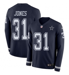 Nike Cowboys #31 Byron Jones Navy Blue Team Color Men Stitched NFL Limited Therma Long Sleeve Jersey Nike Cowboys #31 Byron Jones Navy Blue Team Color Men Stitched NFL Limited Therma Long Sleeve Jersey