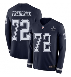 Nike Cowboys #72 Travis Frederick Navy Blue Team Color Men Stitched NFL Limited Therma Long Sleeve Jersey Nike Cowboys #72 Travis Frederick Navy Blue Team Color Men Stitched NFL Limited Therma Long Sleeve Jersey