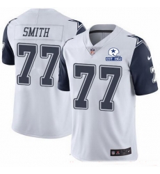 Nike Cowboys 77 Tyron Smith White Men Stitched With Established In 1960 Patch NFL Limited Rush Jersey Nike Cowboys 77 Tyron Smith White Men Stitched With Established In 1960 Patch NFL Limited Rush Jersey