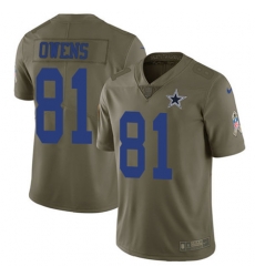 Nike Cowboys #81 Terrell Owens Olive Mens Stitched NFL Limited 2017 Salute To Service Jersey Nike Cowboys #81 Terrell Owens Olive Mens Stitched NFL Limited 2017 Salute To Service Jersey
