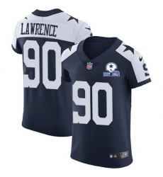 Nike Cowboys 90 DeMarcus Lawrence Navy Blue Thanksgiving Men Stitched With Established In 1960 Patch NFL Vapor Untouchable Throwback Elite Jersey Nike Cowboys 90 DeMarcus Lawrence Navy Blue Thanksgiving Men Stitched With Established In 1960 Patch NFL Vapor Untouchable Throwback Elite Jersey
