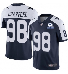 Nike Cowboys 98 Tyrone Crawford Navy Blue Thanksgiving Men Stitched With Established In 1960 Patch NFL Vapor Untouchable Limited Throwback Jersey Nike Cowboys 98 Tyrone Crawford Navy Blue Thanksgiving Men Stitched With Established In 1960 Patch NFL Vapor Untouchable Limited Throwback Jersey