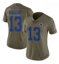 Cowboys #13 Michael Gallup Olive Women Stitched Football Limited 2017 Salute to Service Jersey Cowboys #13 Michael Gallup Olive Women Stitched Football Limited 2017 Salute to Service Jersey