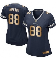 Nike Cowboys #88 Dez Bryant Navy Blue Team Color Womens Stitched NFL Elite Gold Jersey Nike Cowboys #88 Dez Bryant Navy Blue Team Color Womens Stitched NFL Elite Gold Jersey