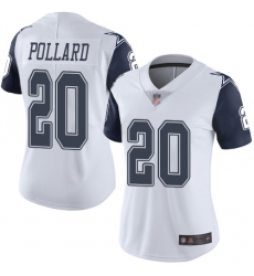 Women Cowboys 20 Tony Pollard White Stitched Football Limited Rush Jersey Women Cowboys 20 Tony Pollard White Stitched Football Limited Rush Jersey