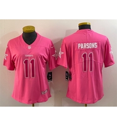 Women Dallas Cowboys 11 Micah Parsons Pink Vapor Untouchable Limited Stitched Jersey 28Run Small 29 Women Dallas Cowboys 11 Micah Parsons Pink Vapor Untouchable Limited Stitched Jersey 28Run Small 29