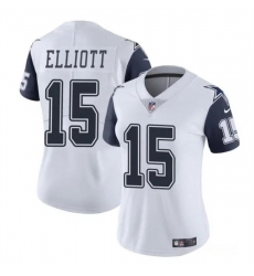 Women Dallas Cowboys 15 Ezekiel Elliott White 2024 Color Rush Limited Stitched Football Jersey Women Dallas Cowboys 15 Ezekiel Elliott White 2024 Color Rush Limited Stitched Football Jersey