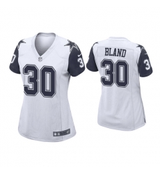 Women Dallas Cowboys 30 DaRon Bland White Navy Stitched Game Jersey Women Dallas Cowboys 30 DaRon Bland White Navy Stitched Game Jersey