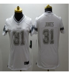 Women New Cowboys #31 Byron Jones White Stitched NFL Limited Platinum Jersey Women New Cowboys #31 Byron Jones White Stitched NFL Limited Platinum Jersey