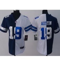 Women Nike Dallas Cowboys #19 Miles Austin Blue White Split NFL Jerseys Women Nike Dallas Cowboys #19 Miles Austin Blue White Split NFL Jerseys