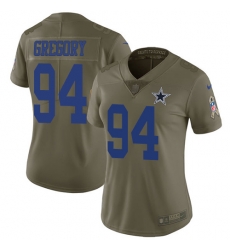 Womens Nike Cowboys #94 Randy Gregory Olive Stitched NFL Limited 2017 Salute to Service Jersey Womens Nike Cowboys #94 Randy Gregory Olive Stitched NFL Limited 2017 Salute to Service Jersey