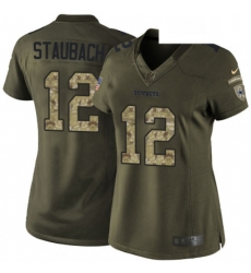 Womens Nike Dallas Cowboys 12 Roger Staubach Elite Green Salute to Service NFL Jersey Womens Nike Dallas Cowboys 12 Roger Staubach Elite Green Salute to Service NFL Jersey