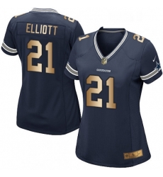Womens Nike Dallas Cowboys 21 Ezekiel Elliott Elite NavyGold Team Color NFL Jersey Womens Nike Dallas Cowboys 21 Ezekiel Elliott Elite NavyGold Team Color NFL Jersey