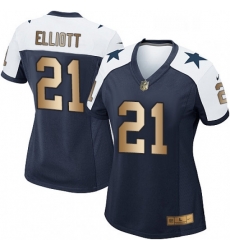 Womens Nike Dallas Cowboys 21 Ezekiel Elliott Elite NavyGold Throwback Alternate NFL Jersey Womens Nike Dallas Cowboys 21 Ezekiel Elliott Elite NavyGold Throwback Alternate NFL Jersey