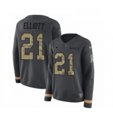 Womens Nike Dallas Cowboys 21 Ezekiel Elliott Limited Black Salute to Service Therma Long Sleeve NFL Jersey Womens Nike Dallas Cowboys 21 Ezekiel Elliott Limited Black Salute to Service Therma Long Sleeve NFL Jersey