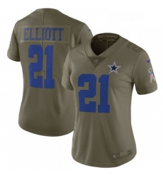 Womens Nike Dallas Cowboys 21 Ezekiel Elliott Limited Olive 2017 Salute to Service NFL Jersey Womens Nike Dallas Cowboys 21 Ezekiel Elliott Limited Olive 2017 Salute to Service NFL Jersey