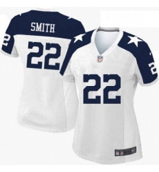 Womens Nike Dallas Cowboys 22 Emmitt Smith Game White Throwback Alternate NFL Jersey Womens Nike Dallas Cowboys 22 Emmitt Smith Game White Throwback Alternate NFL Jersey