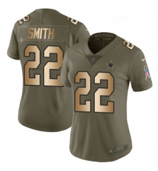 Womens Nike Dallas Cowboys 22 Emmitt Smith Limited OliveGold 2017 Salute to Service NFL Jersey Womens Nike Dallas Cowboys 22 Emmitt Smith Limited OliveGold 2017 Salute to Service NFL Jersey