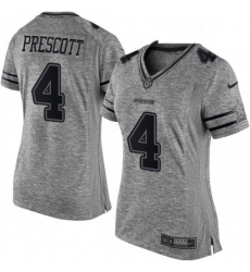 Womens Nike Dallas Cowboys 4 Dak Prescott Limited Gray Gridiron NFL Jersey Womens Nike Dallas Cowboys 4 Dak Prescott Limited Gray Gridiron NFL Jersey