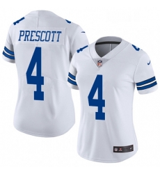 Womens Nike Dallas Cowboys 4 Dak Prescott White Vapor Untouchable Limited Player NFL Jersey Womens Nike Dallas Cowboys 4 Dak Prescott White Vapor Untouchable Limited Player NFL Jersey